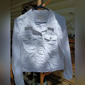 Anne Klein Women's White Denim Jacket_ Large